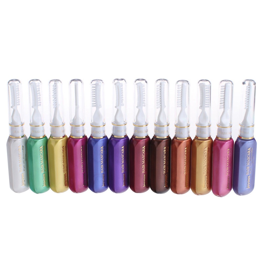 Joyous Temporary Hair Coloring Stick Non-toxic Dyeing Salon DIY Dye Hairstyling With Brush 8 Colors 