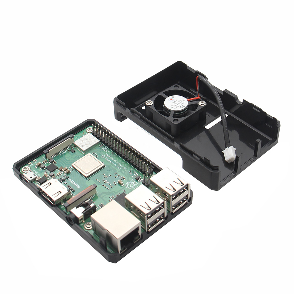 Black/Transparent ABS Case With Fan Hole For Raspberry Pi 3 Model B+ / 3B 16