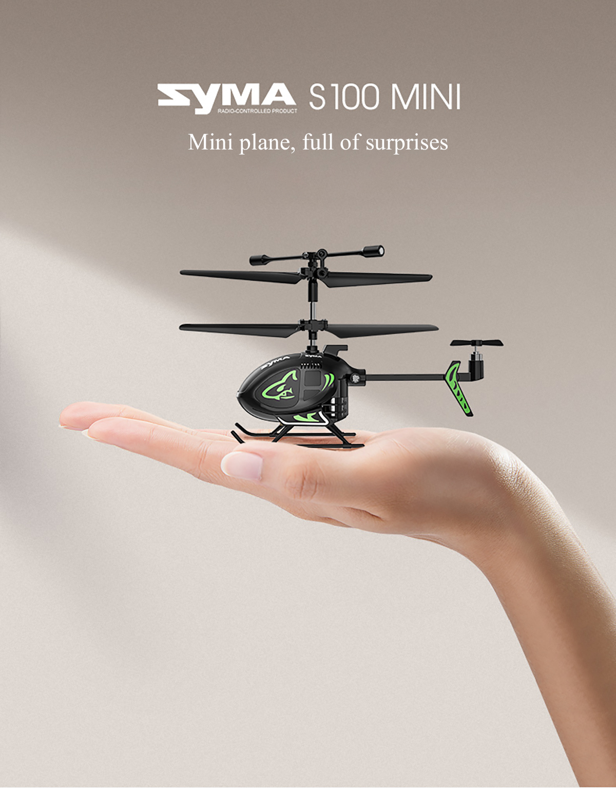 Syma S100 2.4G 3CH Mini Altitude Hold One Key Take Off/Landing RC Helicopter RTF