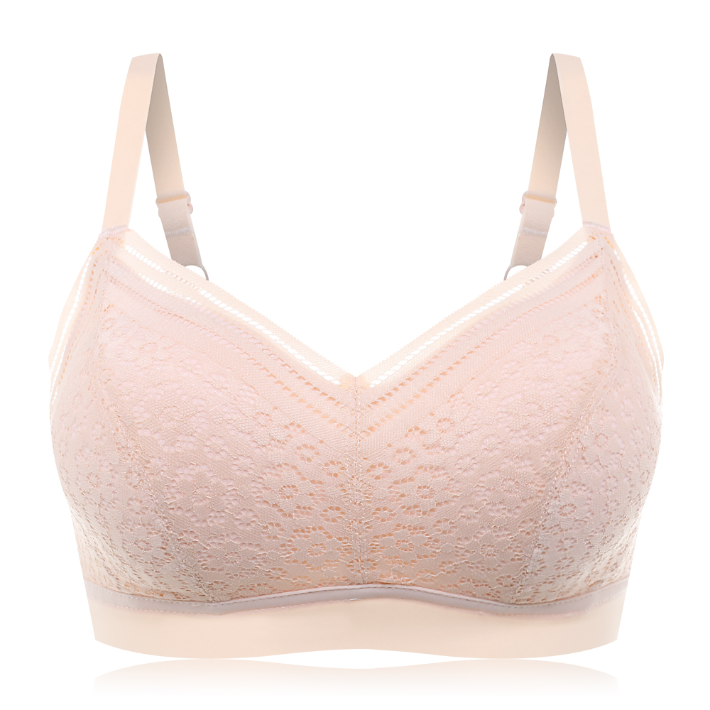 Banggood Floral Jacquard Wireless Removable Padded Breathable Crop Bra