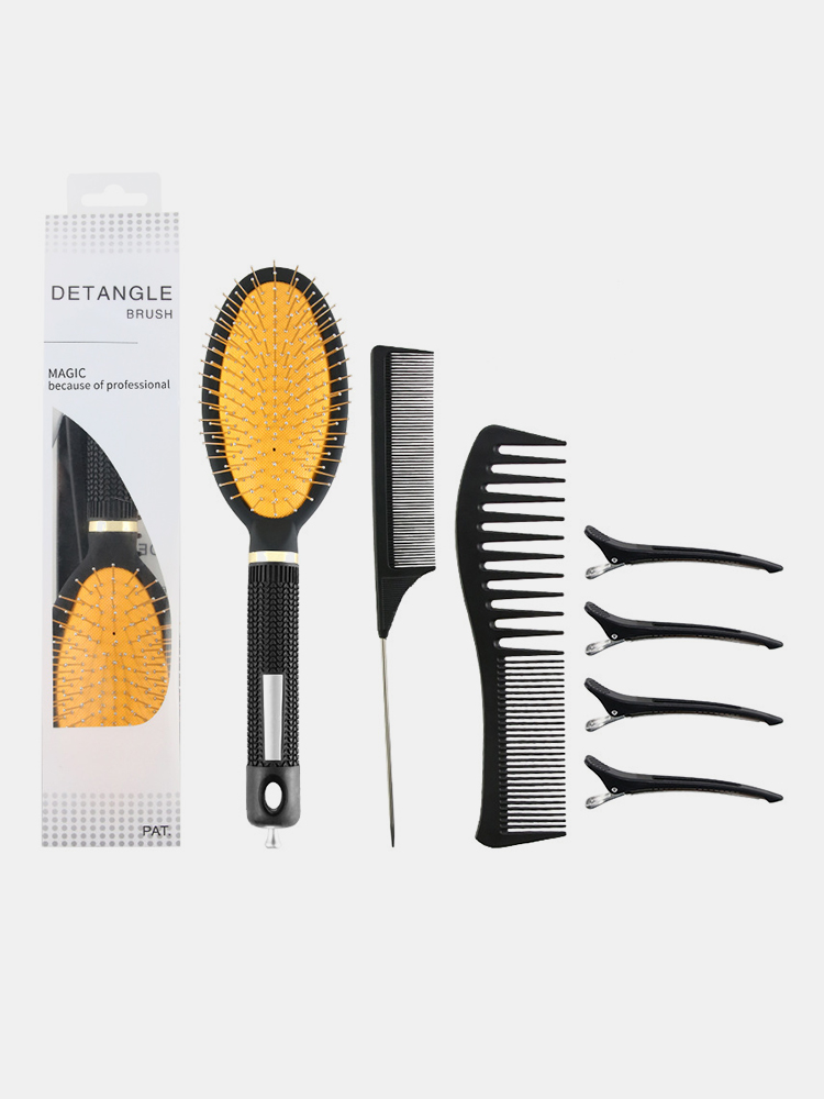 Massage Comb Steel Needle Tip Tail Comb Double-head Comb Seamless Clip Household Hair Styling Set