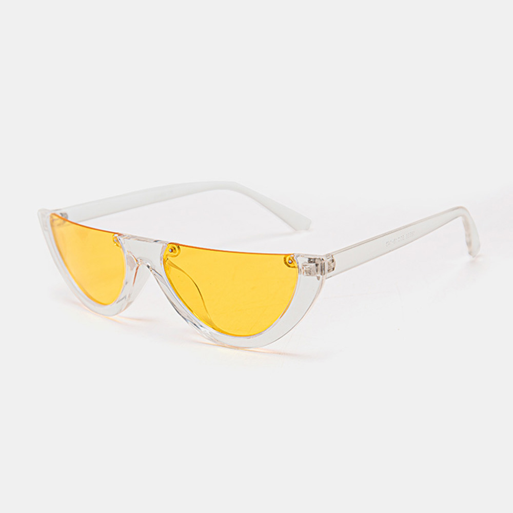 Women Retro Fashion Outdoor UV Protection Cat Eye Lower Half Frame Sunglasses