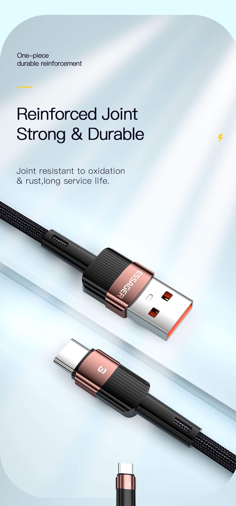 ESSAGER 6A USB-A to USB-C Cable QC VOOC SCP MTK PE AFC Fast Charging Data Transmission Fiber Core Line 0.5M/1M/2M Long for Huawei Mate50 for OPPO Find X5 Pro for Mi 11