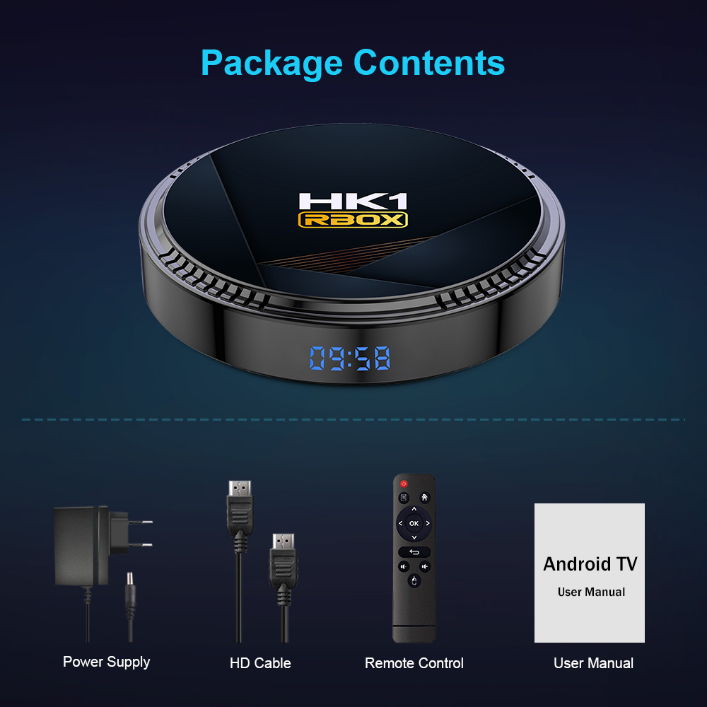 HK1 RBOX H8 Android 12.0 Smart TV Box 4+128GB  Quad Core Wifi 6 6k 2.4g & 5g Bluetooth 5.0 Set Top Support Google Player