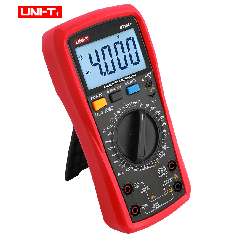 UNI-T UT105 Plus Automobile Multimeter True RMS Auto Range Voltage Current Frequency Temperature Tester