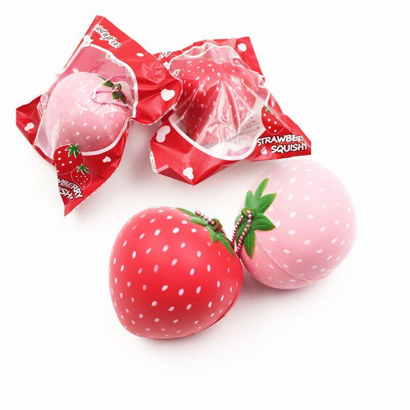 

Squishy Strawberry Slow Rising Fruit Squeeze Toys Red Розовый 2 Доставка цветов Случайно