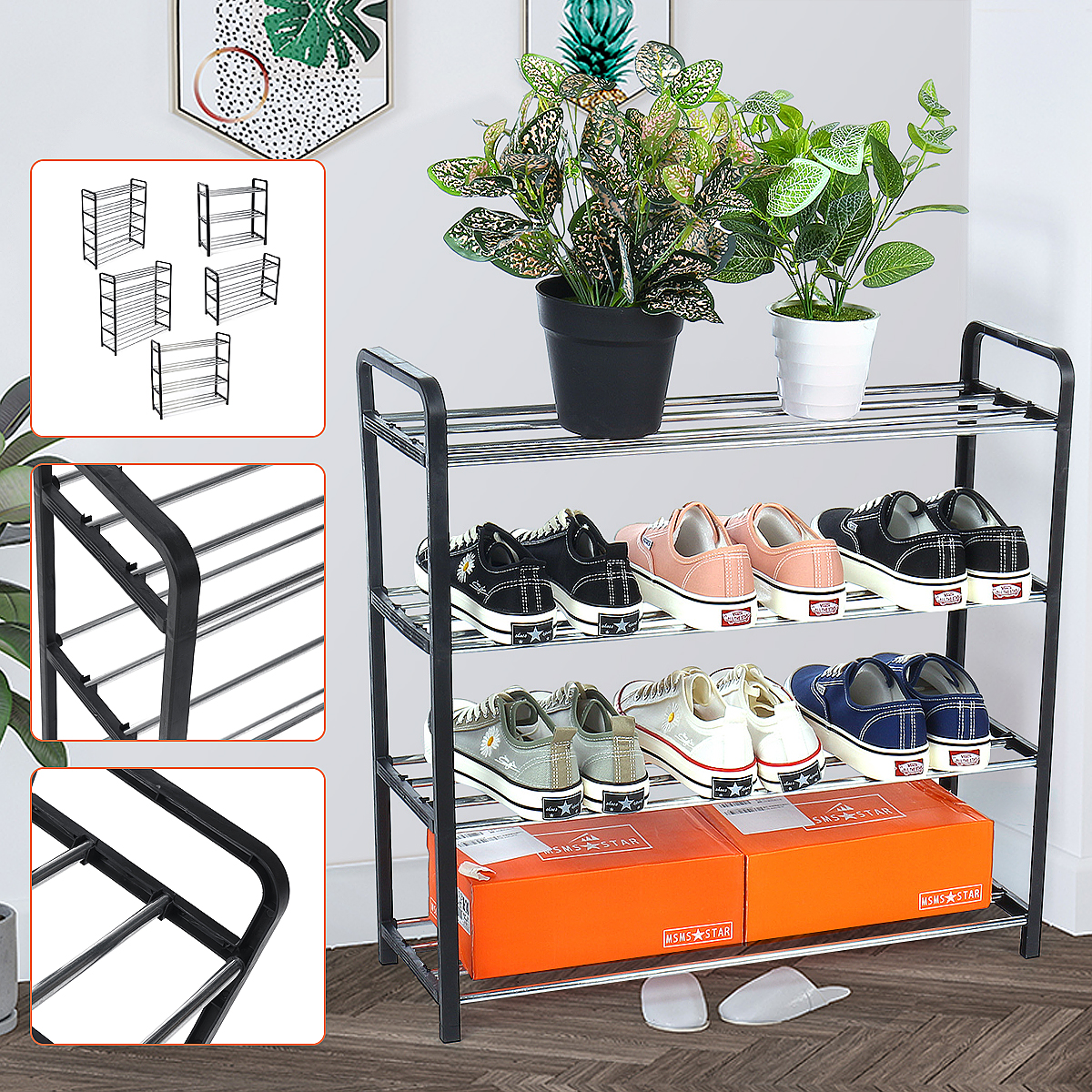 Multi-layer Shoe Rack Living Room Storage Rack Multifunctional Shoe Cabinet