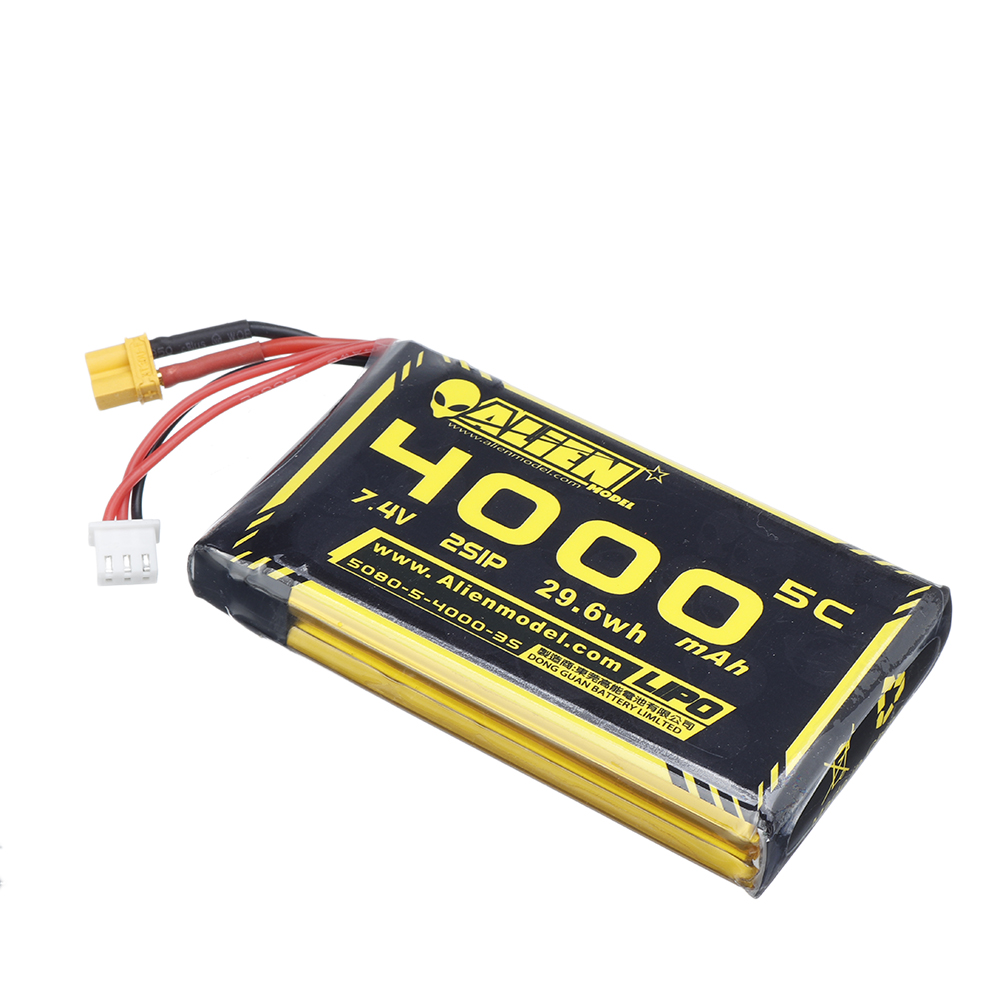 ALIENMODEL 7.4V 4000mAh 2S 5C Lipo Battery for QX7 Radiomaster TX16SR Transmitter - Photo: 5