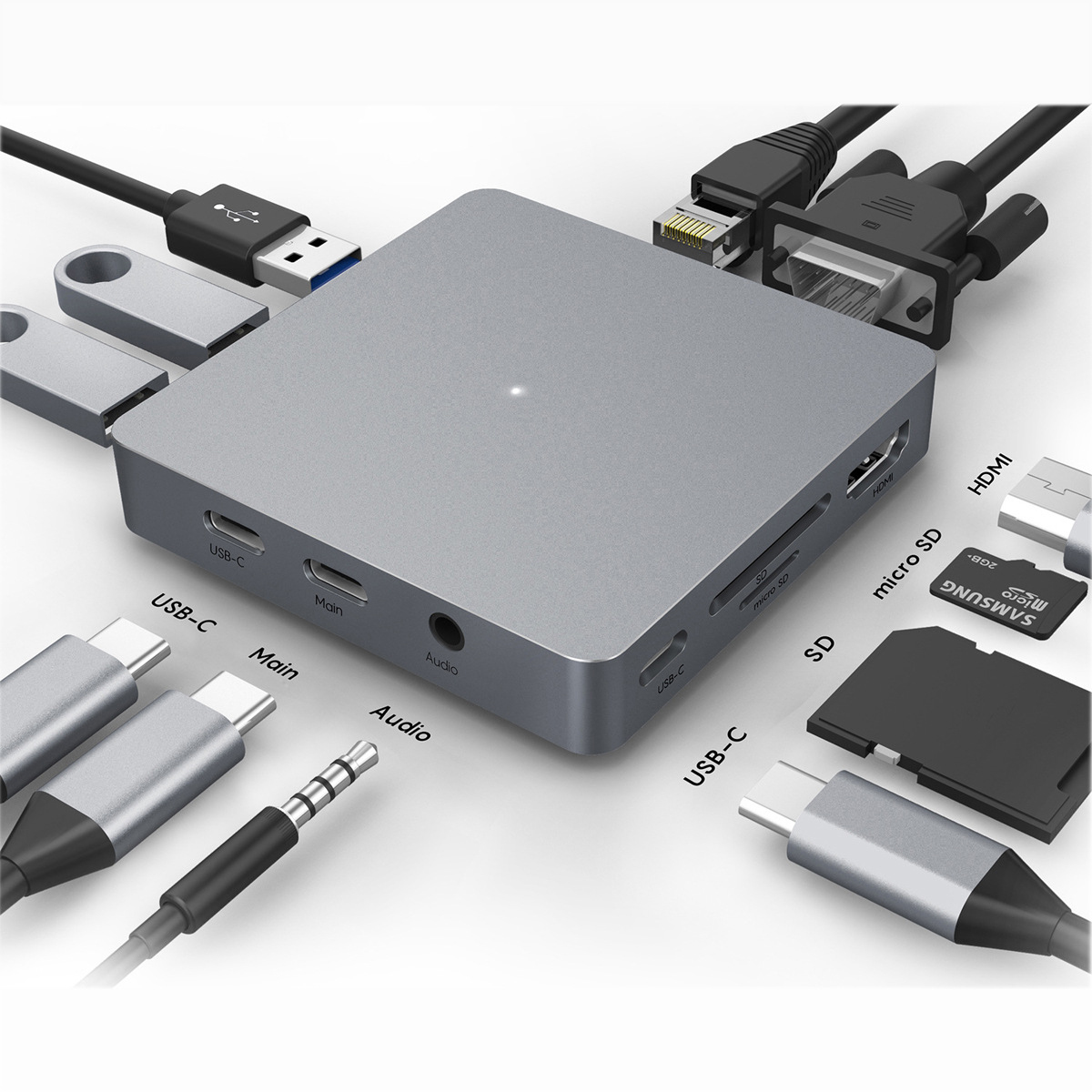 Bakeey Eleven-in-one Type-C para Adaptador de Placa de Rede Notebook Multi-função HD Docking Station USB3.1 HUB