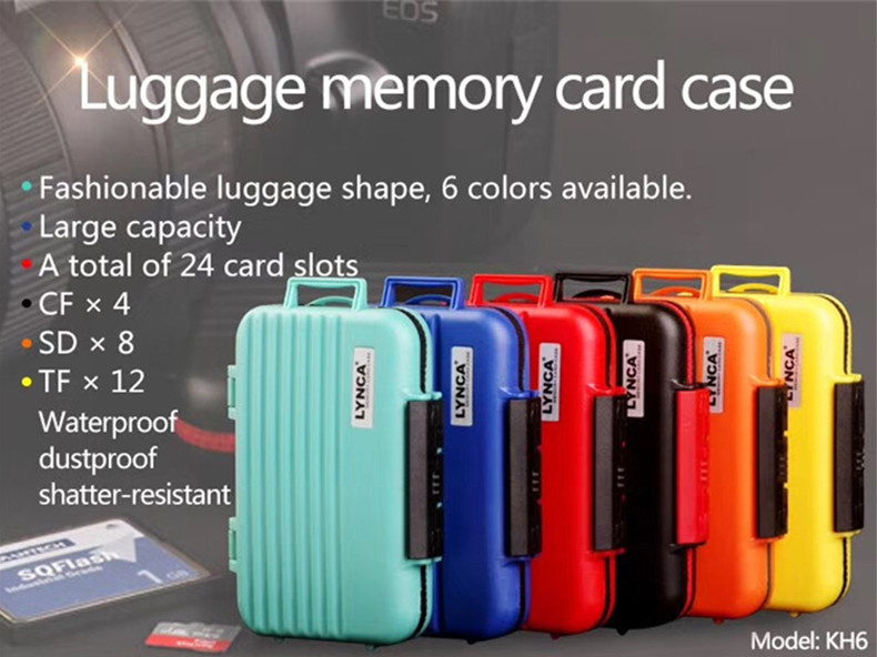 LYNCA KH 6 24 Slots Portable Waterproof Memory Card TF Card Storage Case Cover Collection Box