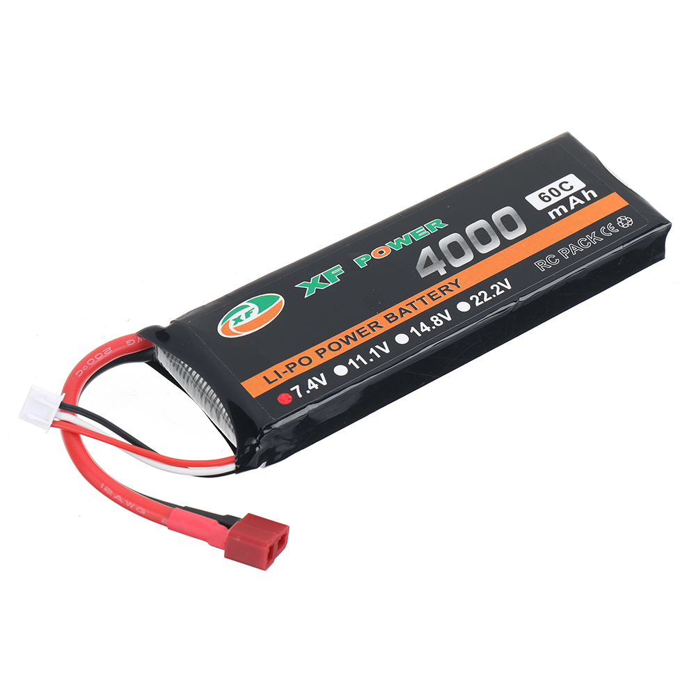 XF POWER 7.4V 4000mAh 60C 2S LiPo Battery T Deans Plug for RC Drone