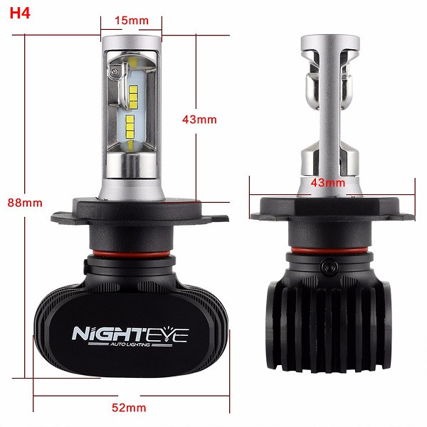 NIGHTEYE H4 H7 H11 9005 9006 25W 4000LM 6500K Car LED Headlight Front Fog Lamps Bulbs 9V-32V