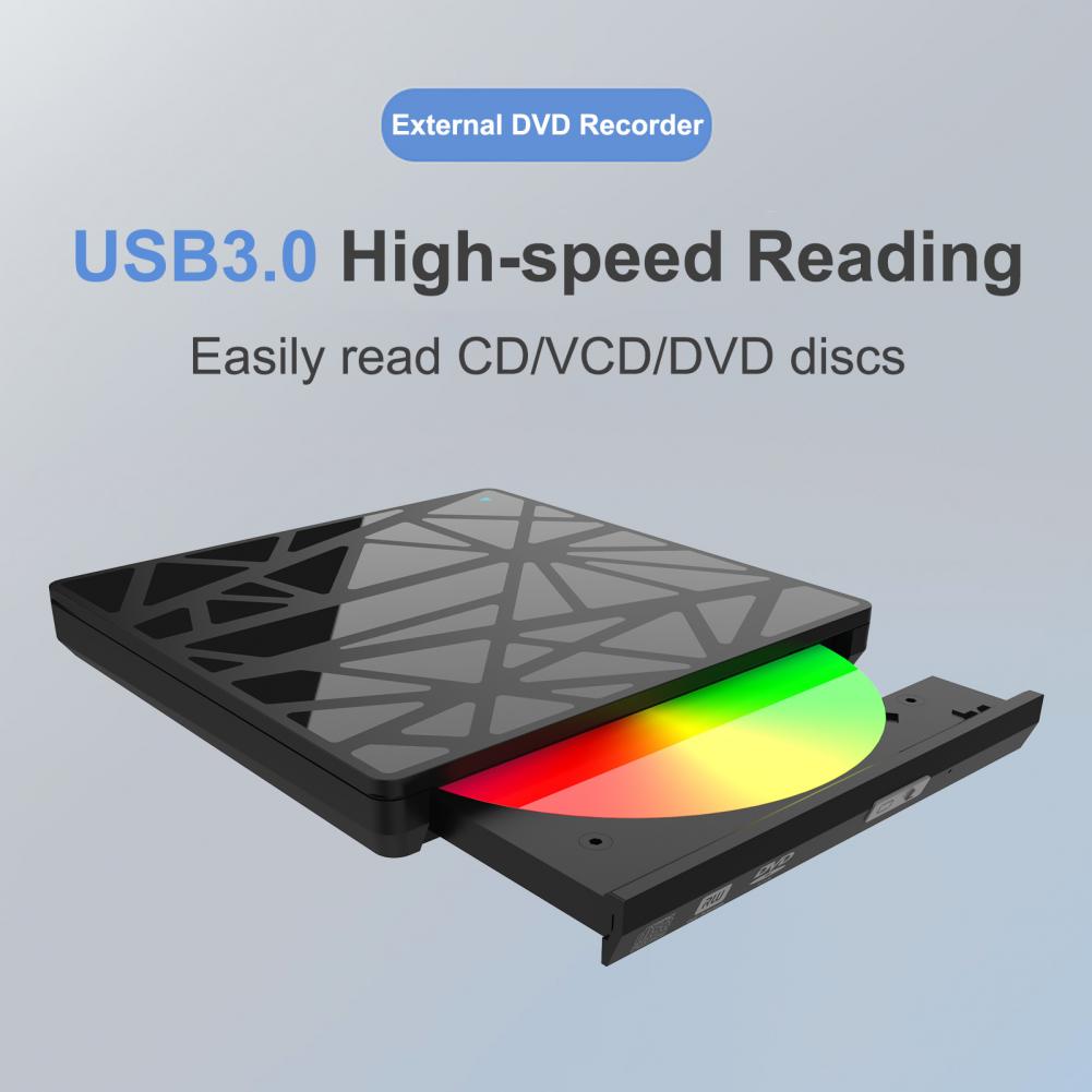 SAILUNSHI 3.0 USB Type-C DVD Optical Drive High-speed Plug and Play External Ultra-thin CD Read-write Recorder for Laptop