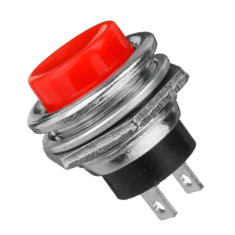 2Pcs 3A 125V Momentary Push Button Switch OFF-ON Horn Red Plastic 17