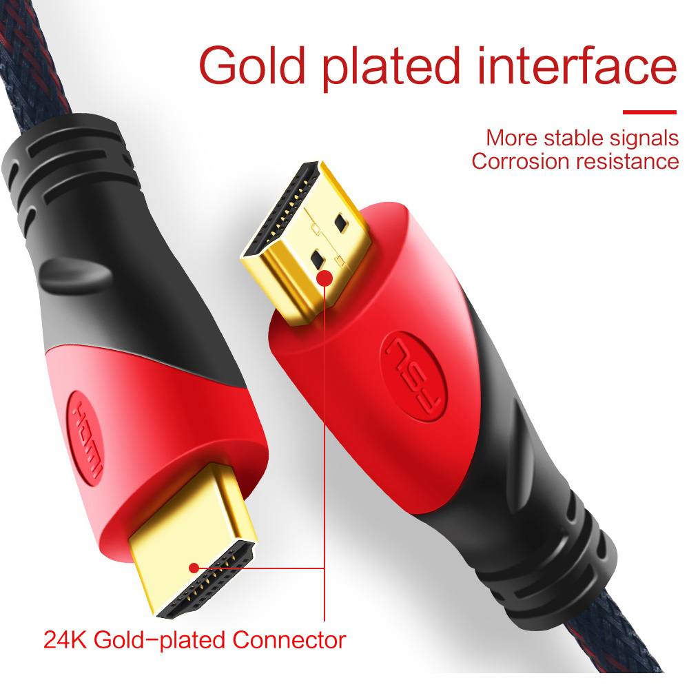 FSU HDMI Cable 1080*1920P 4k HDMI to HDMI Adapter Cable High Speed 18Gbps HDMI Cord 30AWG Supports 3D