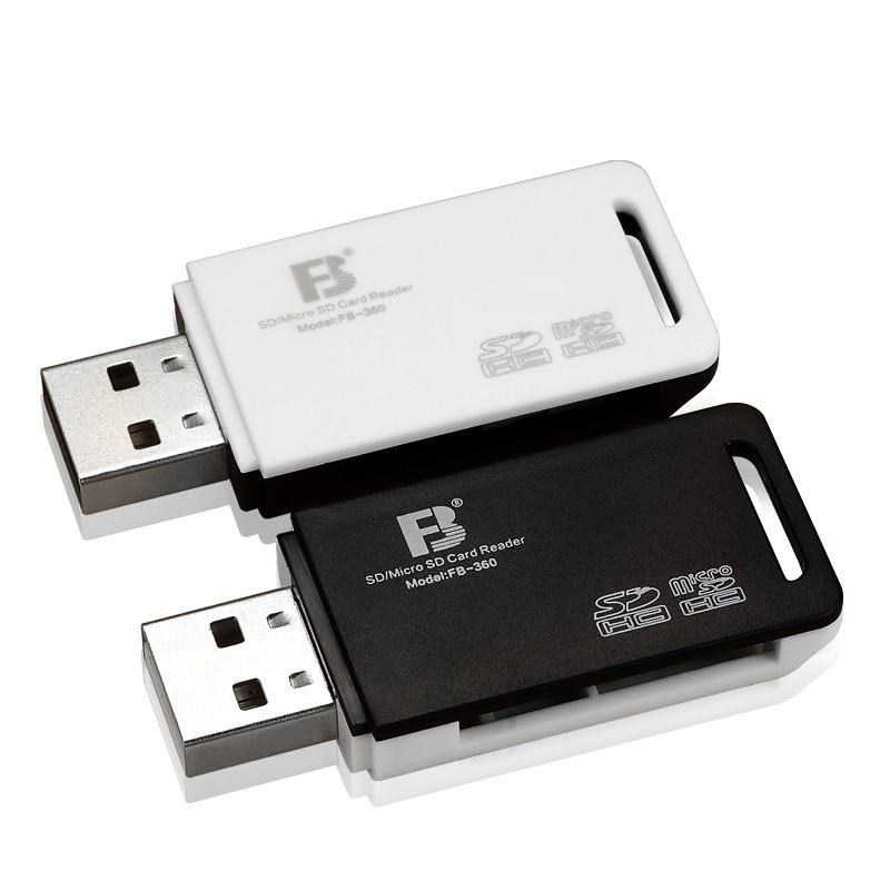 

FB360 2 в 1 USB2.0 Мини портативное быстропередаточное Устройство чтения Микро SD SDHC карт памяти и карт TF