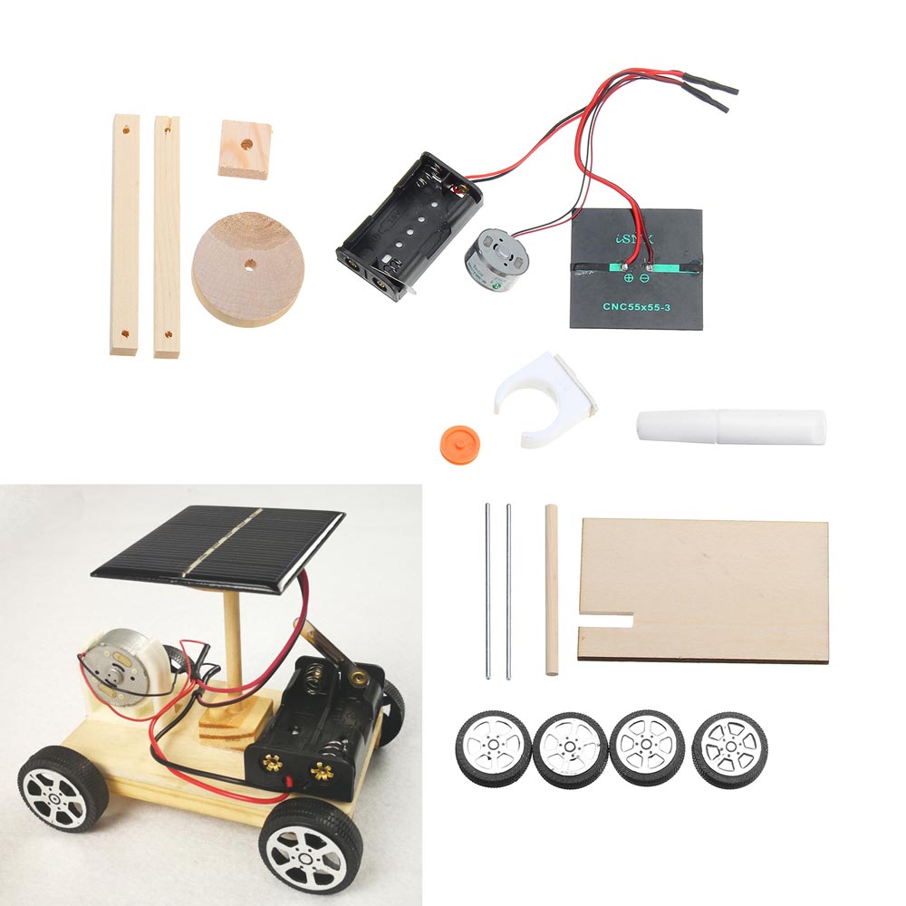 DIY Solar Car Technology Small Invention Student Science Manual Assembly Electronic Production Kit 9