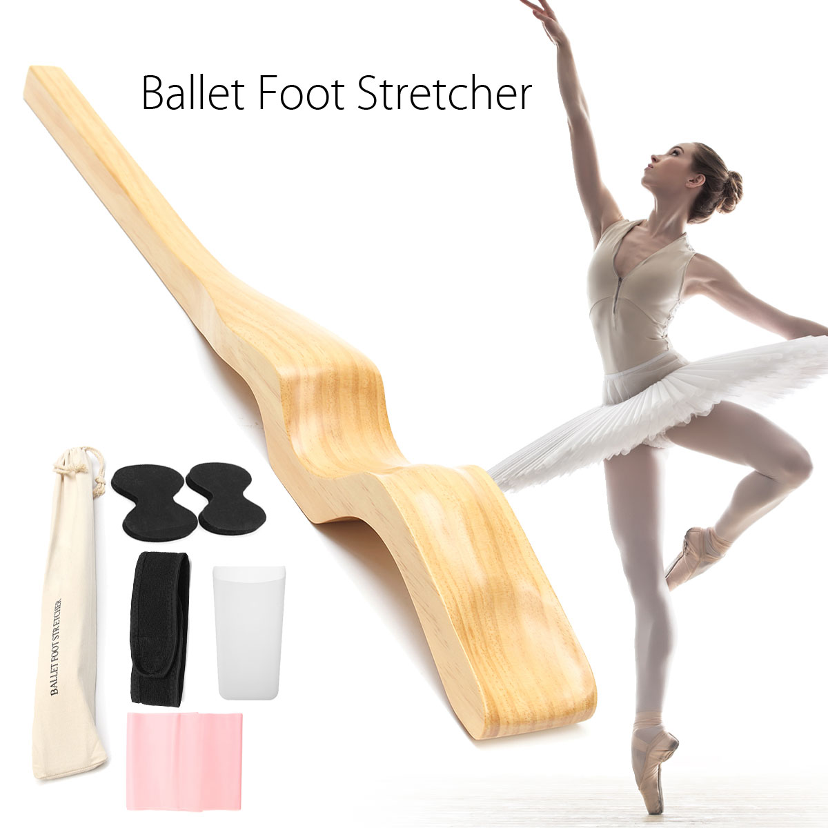 Portable Wooden Ballet Foot Stretch Stretcher Arch Enhancer Gymnastics Dance Set 