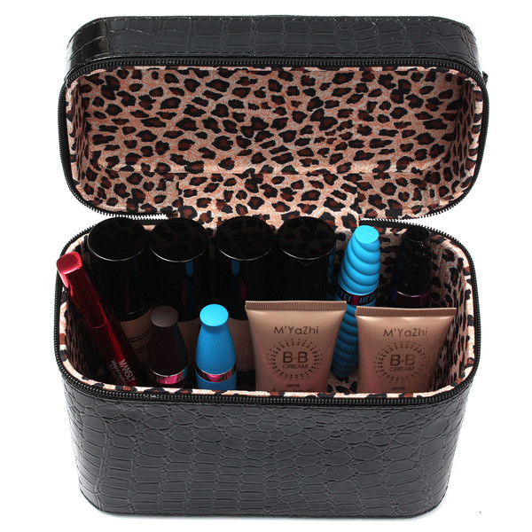 Crocodile Pattern Makeup Bag Cosmetic Tool Case Beauty Nail Decoration Storage 4 Colors