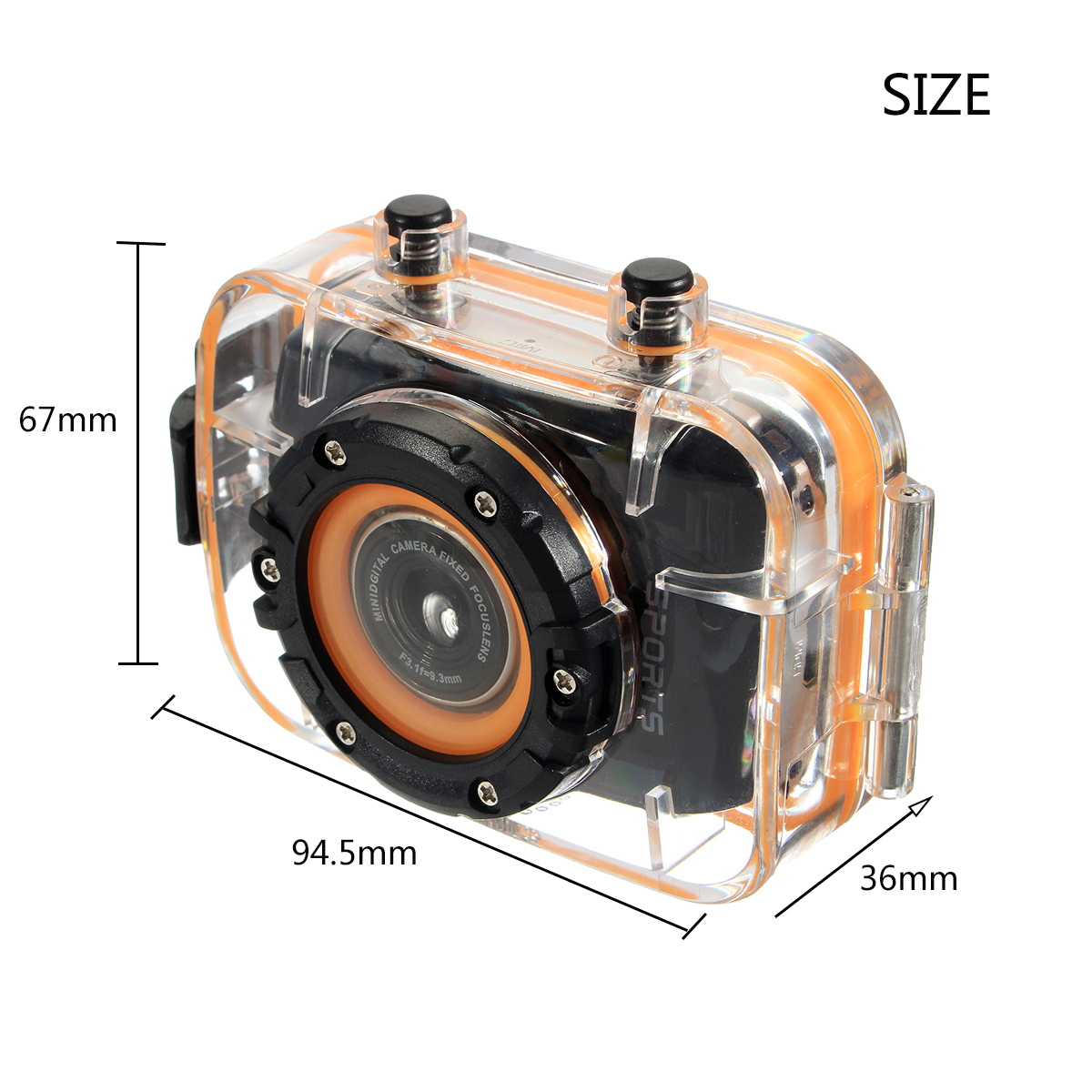 W108 2 Inch 1080P HD Sport CameraMini Car Action 10 Meters Waterproof Buit-in Lithium Battery