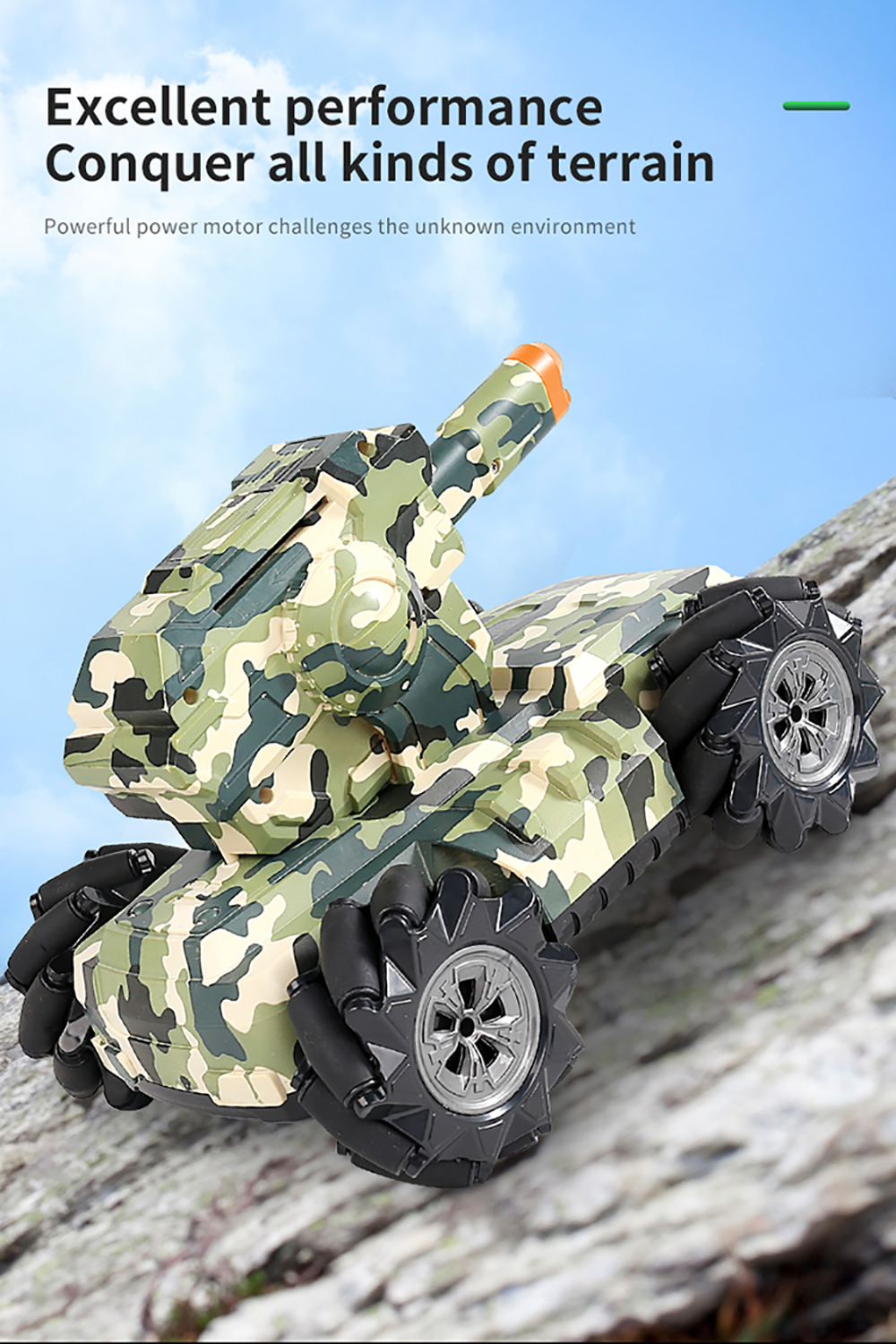 2075A/2076A 2.4G 360 Rotate RC Tank Gesture Controlled Remote Control Stunt Car Vehicles Water Balls Drift Kids Boy Toys - Photo: 4