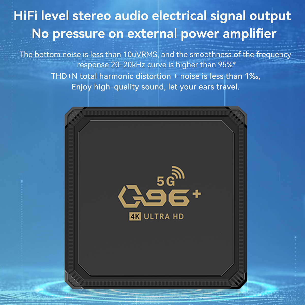 Q96+ Hisilicon Hi3798M Quad-core 1GB RAM 16GB ROM 2.4G 5G WIFI Android 9 Smart TV Box 4K H.265 VP9 Video Decoder OTT Box