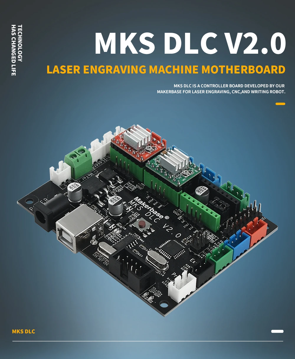 KLOVA Offline-Lasergraviermaschine MKS DLC V2.0 A4988 GRBL CNC-Steuerungsplatine R3 Tischerweiterungsplatte optional 