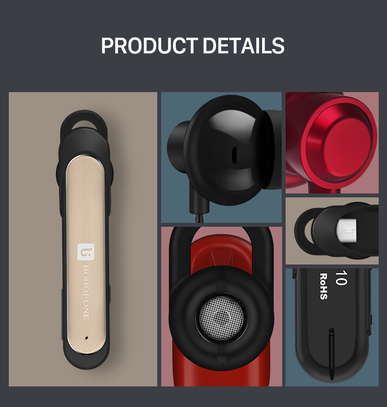 Borofone BE10 2 in 1 Business Sport Water-proof Noise-cancelling Bluetooth Earphone Earbud with Mic 18