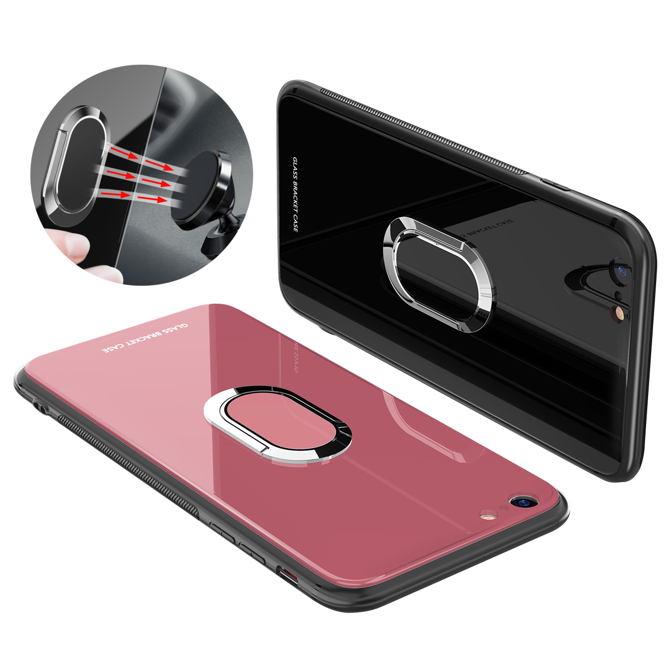 

Bakeey 360 ° Кольцо вращения Kickstand Магнитное стекло Защитное Чехол для iPhone 6/6s/6 Plus / 6s Plus