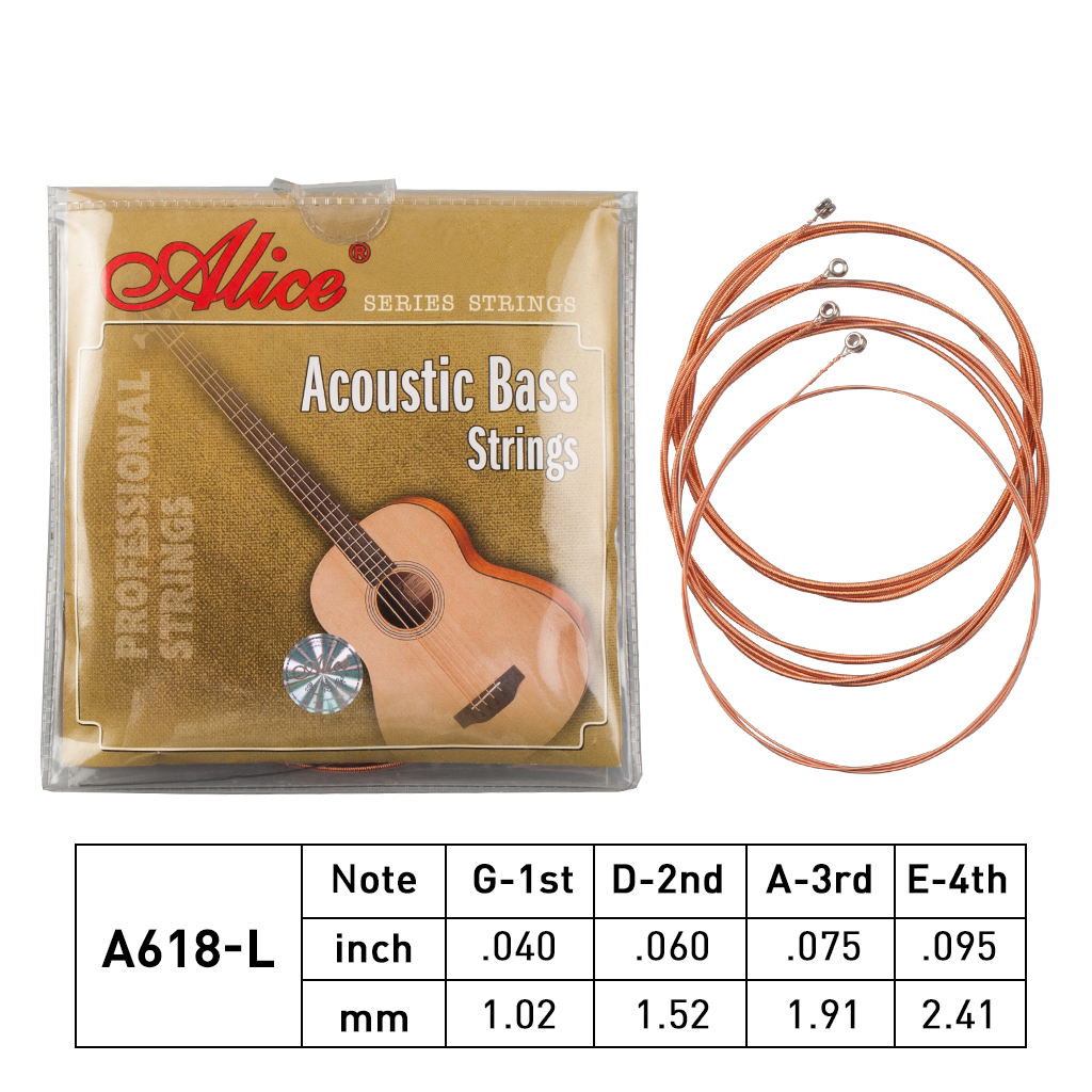 Alices Acoustic Bass Strings A618-L Nickel Alloy Wound Strings 0.040-0.95 Inch For Acoustic Bass Accessories