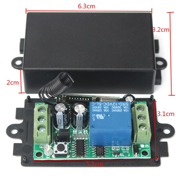 3Pcs Geekcreit® DC 12V 10A Relay 1CH Channel Wireless RF Remote Control Switch Transmitter With Receiver