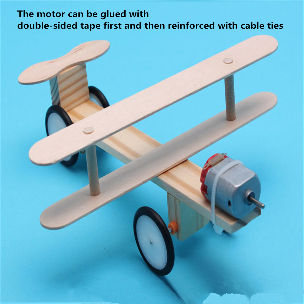 Children's DIY Stem Technology Small Production Eelectric Taxi Plane Primary School Students Handmade Material Package Toys - Photo: 9