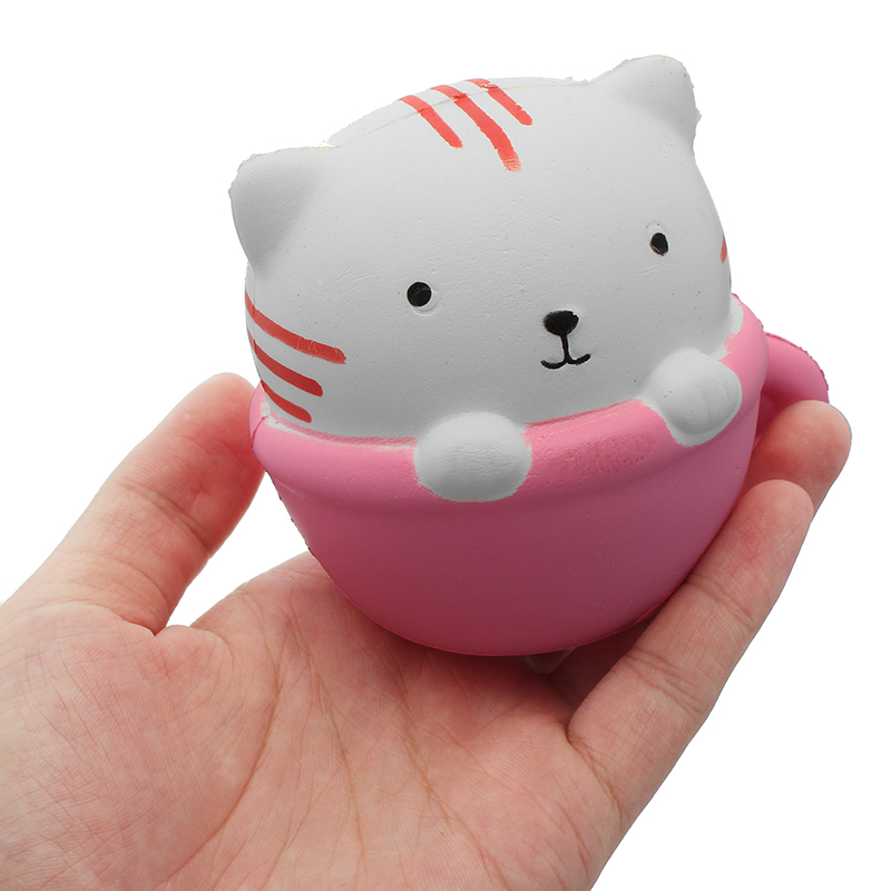

Squishy Teacup Кот Kitten 9.5cm Soft Sweet Slow Rising Collection Подарочная игрушка для подарков