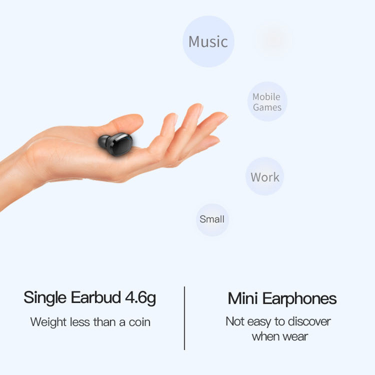 [Truly Wireless] Invisible Bluetooth Earphone Stereo Bass Sound Noise Cancelling Headset With HD Mic 18