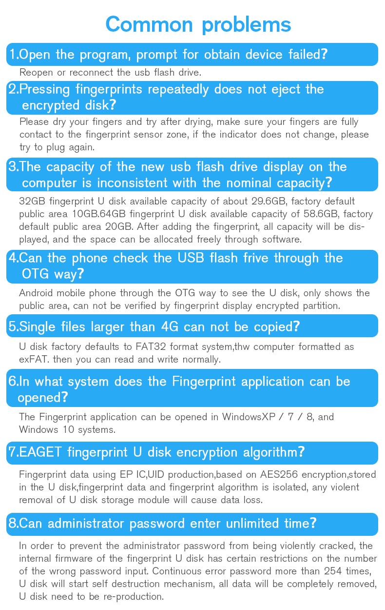 EAGET FU60 USB 3.0 Fingerprint Encryption Pen Drive 32G/64G USB Flash Drive USB Disk 98