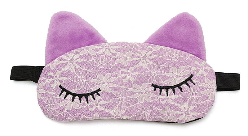 Cute Cartoon Padded Lace Sleep Eye Mask Rest Travel Blindfold Shade Light Cover