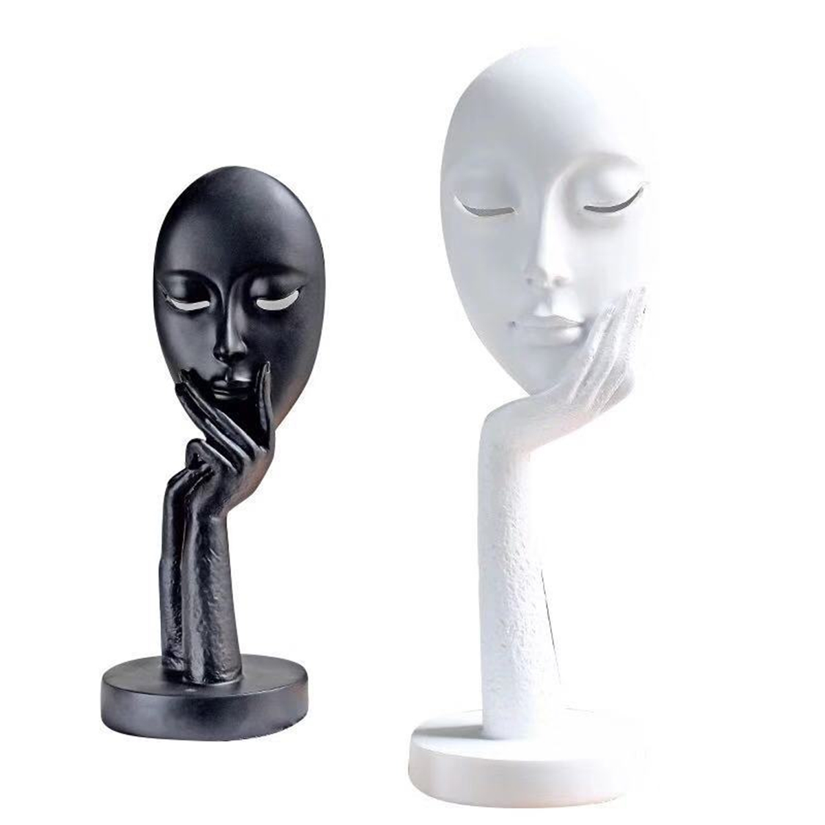 

Modern Thinker Face Mask Sculpture Figurine Statue Home Office Bar Art Decorations