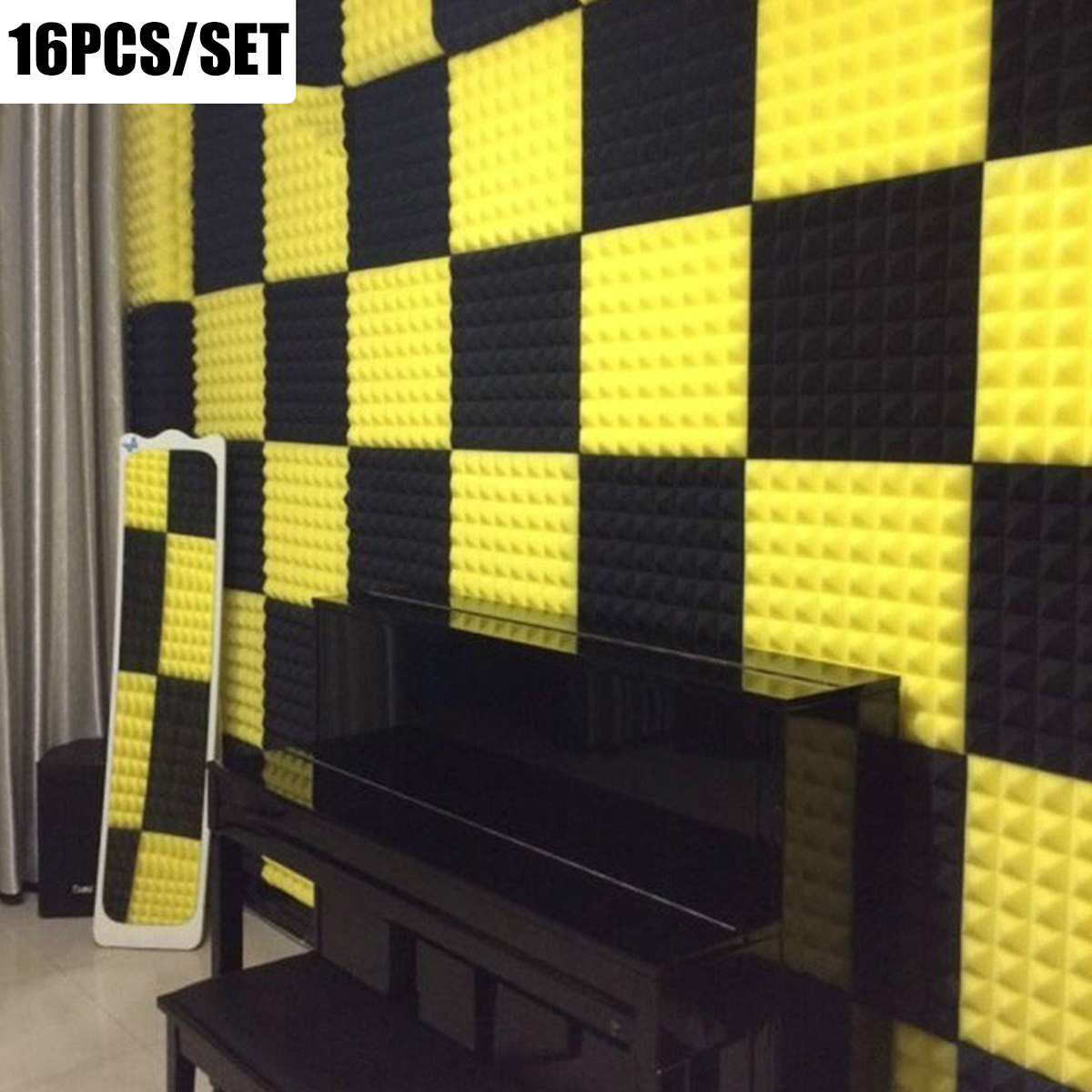 16 Pcs Soundproofing Wedges Acoustic Panels Tiles Insulation Closed Cell Foams