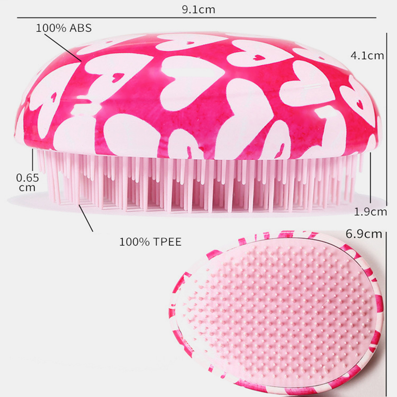 ABS Hair Brush Comb Pink Egg Round Shape Soft Styling Tools Heart Anti-Static Hair Brushes Detangling Comb Salon Hair Care Comb