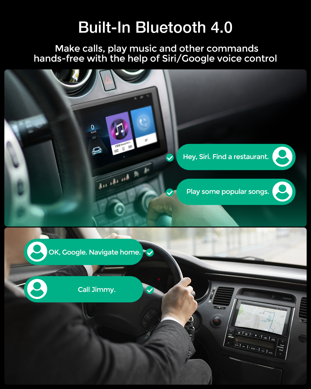 KROAK K-CS01 7 Inch 2 Din for Android 9.0 Car Stereo Carplay FM AM RDS Radio MP5 Player 2G+32G Android Auto GPS WIFI bluetooth with 12 LED Rear Camera