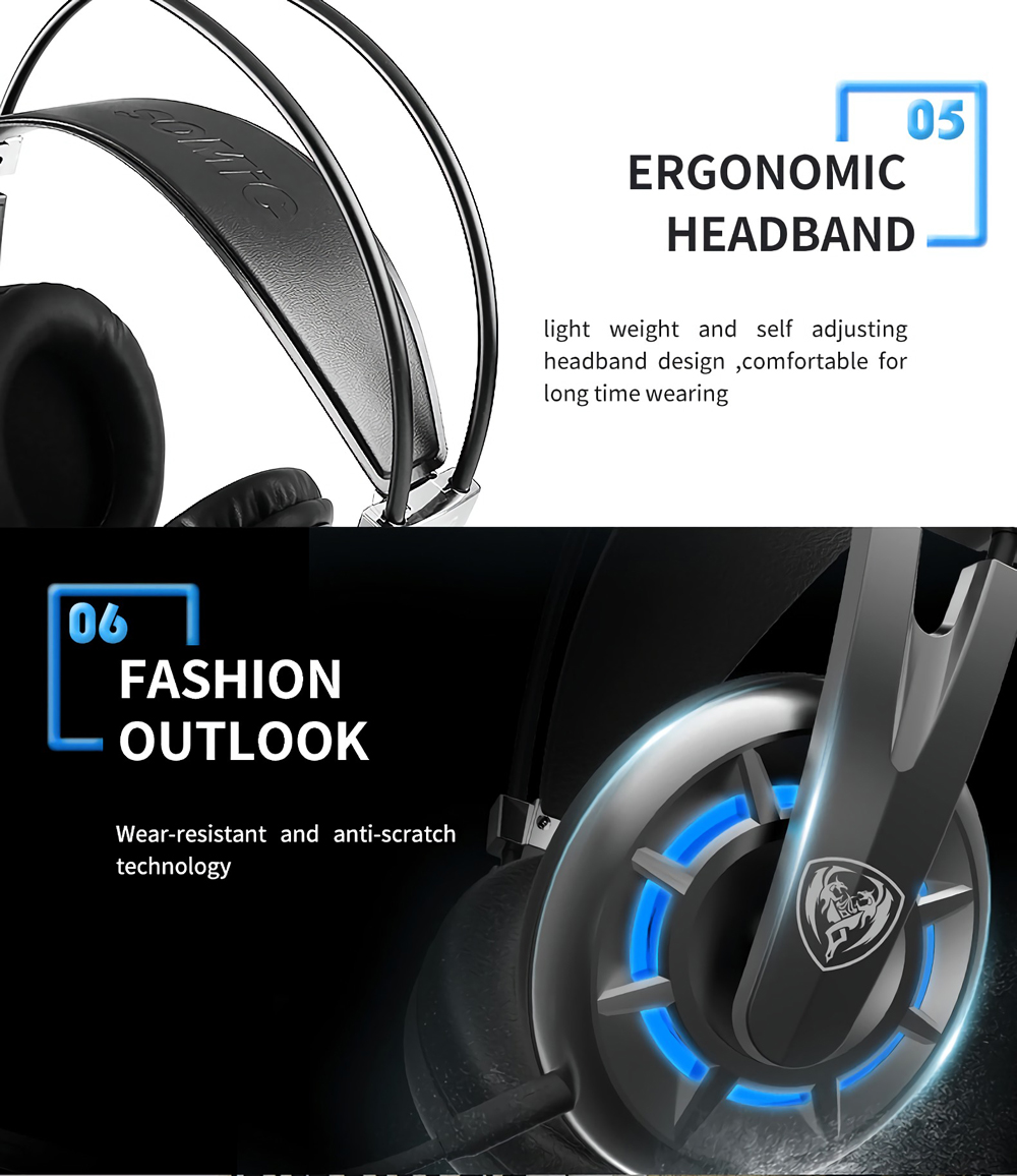 SOMiC G939AIR 2.4GHz Wireless 7.1 Channel Surround Sound Stereo Gaming Headphone Headset with Mic 14