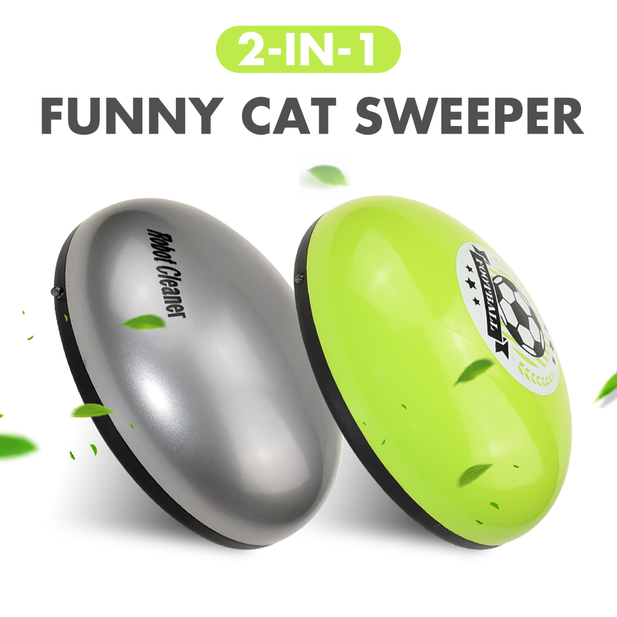 2 in 1 Smart Funny Cat Sweeper Robot Cleaner Machine Edge Auto Suction Home