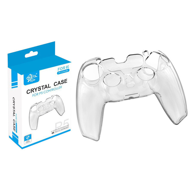 KJH KJH-P5-002 PS5 Game Controller Crystal Shell for PS5 Wireless Game Controller Transparent Protective Case Cover for Gamepad
