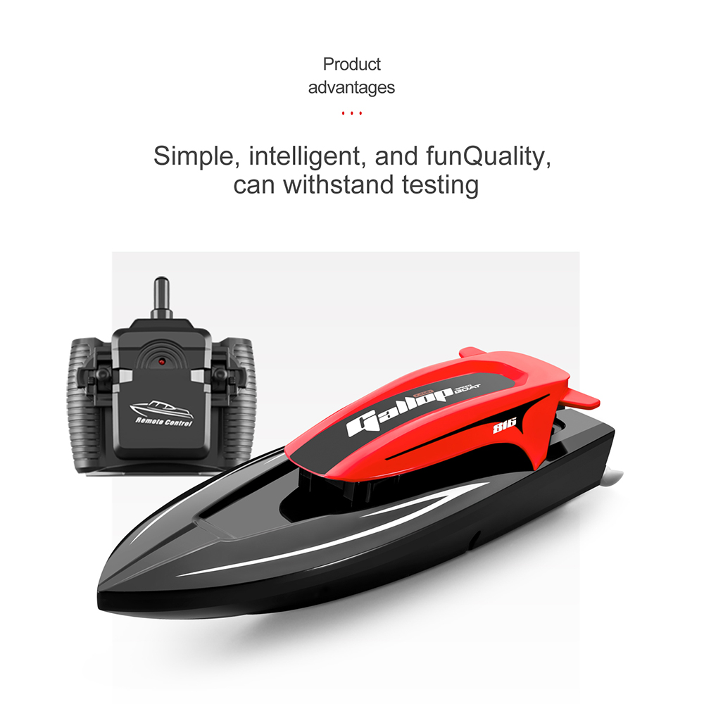 YLR/C High Speed RC Boat 2.4G 20km/h Dual Motors Light Remote Control Ship Toy