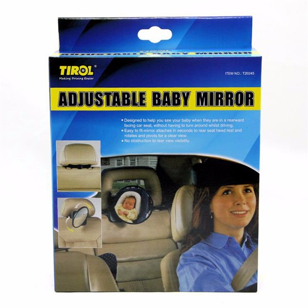 Tirol Auto Adjustable Baby Safety Mirror Car Rear Baby Rounded Safety Mirror 19cm