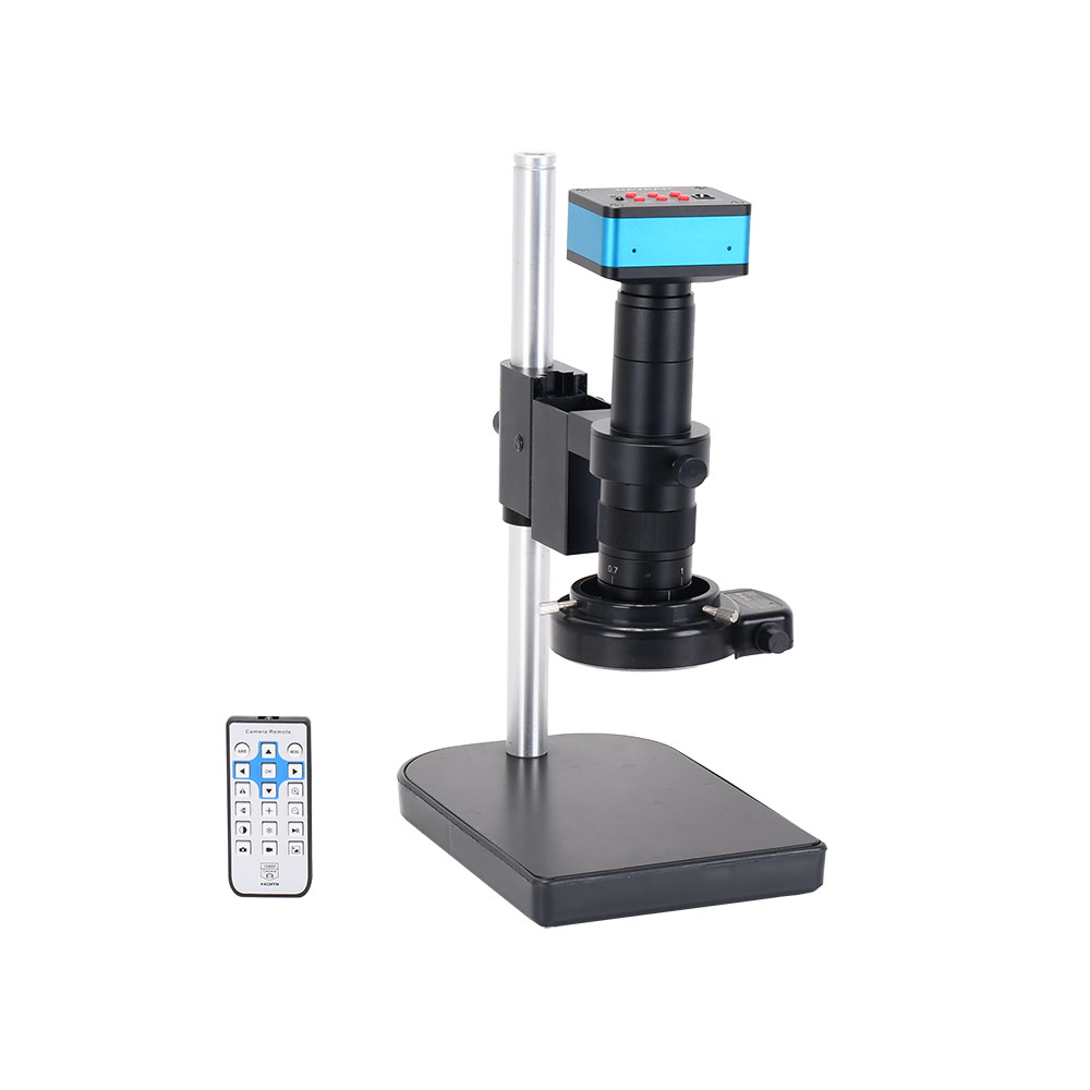 HAYEAR 4K Industrial Microscope Camera HDMI USB Outputs 180X C-mount Lens 144 LED Light Big Boom for PCB Repair Soldering