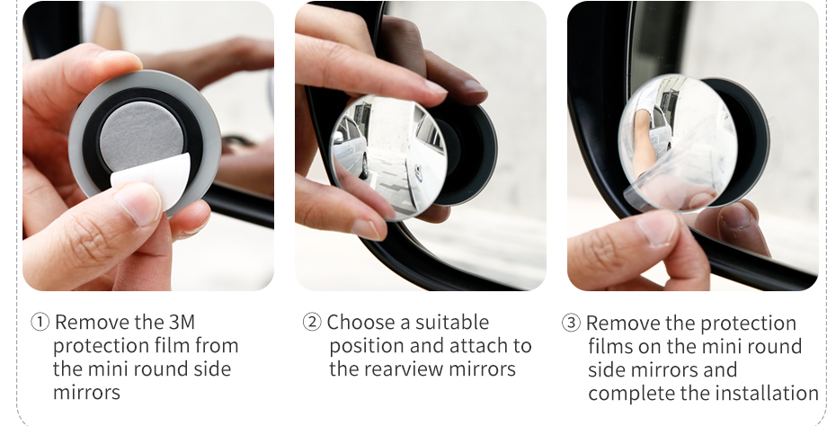 Baseus 2Pcs Car Mirror HD Convex Mirror Blind Spot Auto Rearview Mirror 360 Degree Wide Angle Parking Rimless Mirrors