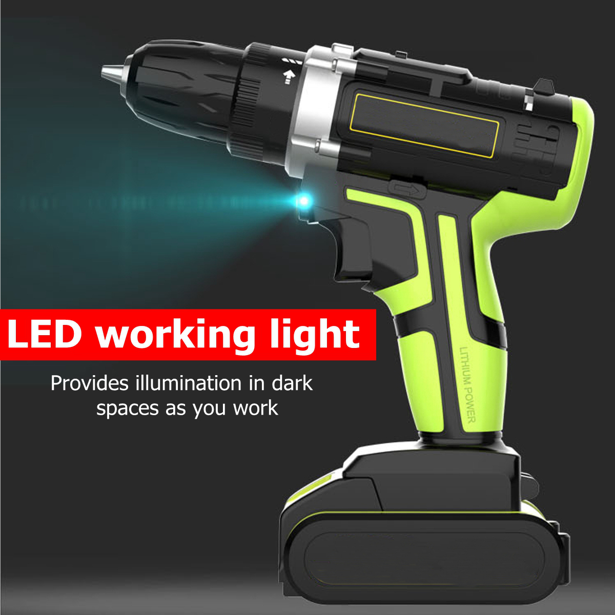 2 In 1 Cordless Drill 48V Double Speed Power Drills Electric Screwdriver LED lighting 1/2Pcs Large Capacity Battery 