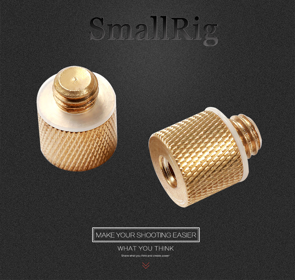 SmallRig 1069 1/4 Inch Female to 3/8 Inch Male Tripod Thread Brass Screw Adapter (2pc per pack)