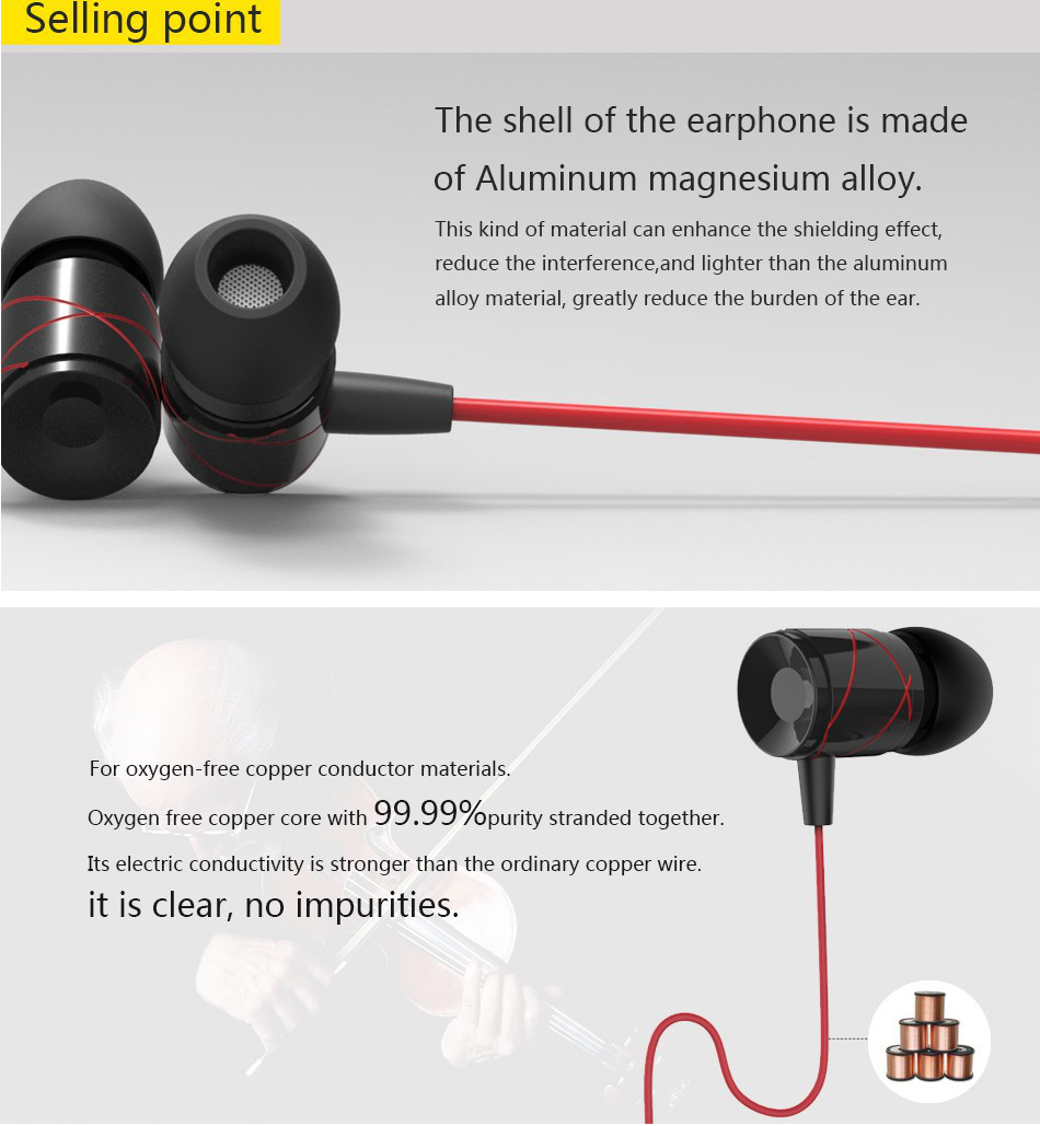Vention VAE-T05 Noise Isolating/ In-Ear Earphone with Microphoe 3.5mm Gold Plated Metal Headset